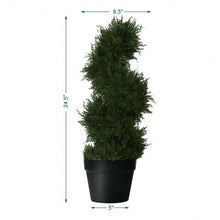 Load image into Gallery viewer, 2 pcs 25&quot; In/outdoor Decoration Artificial Cedar Spiral Tree
