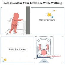 Load image into Gallery viewer, 2-in-1 Foldable Baby Walker with Adjustable Heights-Black
