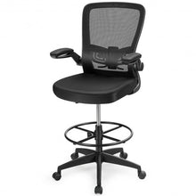 Load image into Gallery viewer, Drafting Chair Adjustable Height with Lumbar Support Flip Up Arms

