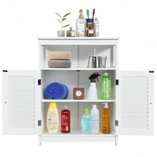 Load image into Gallery viewer, Wood Freestanding Bathroom Storage Cabinet with Double Shutter Door-White
