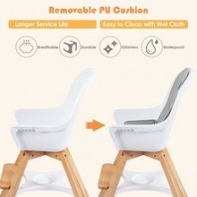 Load image into Gallery viewer, 3-in-1 Convertible Wooden Baby High Chair-Gray
