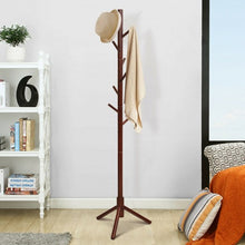 Load image into Gallery viewer, 2 Heights Wooden Coat Rack with 8 Hooks-Walnut
