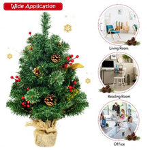 Load image into Gallery viewer, 2Ft Tabletop Pine Artificial Christmas Tree in Burlap Base
