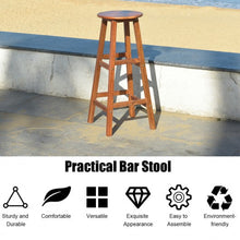 Load image into Gallery viewer, Set of 2 30&quot; Acacia Wood Barstools with Round Seat and Square Leg
