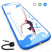 Load image into Gallery viewer, 10 ft Inflatable Gymnastic Tumbling Mat with Electric Pump-Blue

