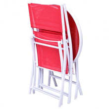 Load image into Gallery viewer, 3 Pcs Folding Garden Patio Table Chairs Set -Red
