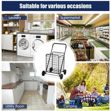 Load image into Gallery viewer, Portable Folding Shopping Cart Utility for Grocery Laundry-Black
