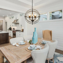 Load image into Gallery viewer, 20" 5 Lights Metal Chandelier with Pivoting Interlocking Rings
