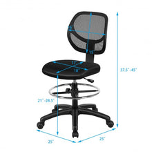 Load image into Gallery viewer, Adjustable Height Mid Back Mesh Drafting Office Chair
