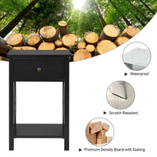 Load image into Gallery viewer, 2pcs Bedroom Side End Nightstand with Drawer-Brown
