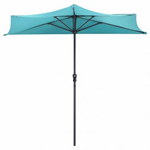 Load image into Gallery viewer, 9Ft Patio Bistro Half Round Umbrella -Turquoise
