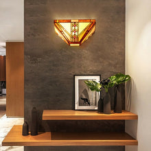 Load image into Gallery viewer, Tiffany-Style 1-Light Wall Sconce with 12" Glass Lampshade
