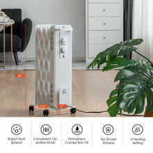 Load image into Gallery viewer, 1500 W Oil-Filled Heater Portable Radiator Space Heater w/Adjustable Thermostat

