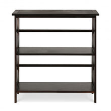 Load image into Gallery viewer, 3-Tier Wooden Open Shelf Bookcase with X-Design-Coffee
