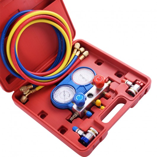 A/C Manifold Gauge Set R134A Refrigeration Kit Brass Auto Serivice Kit