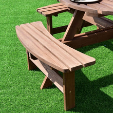 Load image into Gallery viewer, Patio 8 Seat Wood Picnic Dining Seat Bench Set
