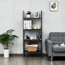 Load image into Gallery viewer, 4-Tier Ladder Shelf Bookcase Bookshelf Display Rack Plant Stand-Silver
