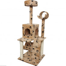 Load image into Gallery viewer, 52&quot; Cat Tree Condo Furniture Scratch Post Pet House Beige Paws
