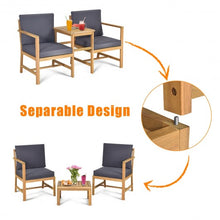 Load image into Gallery viewer, 3 PCS Solid Wood  Patio Table Chairs Set

