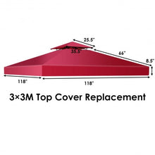Load image into Gallery viewer, 10&#39; x 10&#39; 2-Tier 3 Colors Patio Canopy Top Replacement Cover- Red

