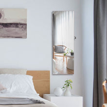 Load image into Gallery viewer, Lockable Storage Jewelry Cabinet with Frameless Mirror-Coffee
