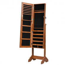 Load image into Gallery viewer, Lockable Jewelry Cabinet Armoire Standing Jewelry Holder Organizer
