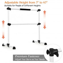 Load image into Gallery viewer, 4 ft Portable Ballet Freestanding Adjustable Double Dance Bar-Silver
