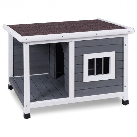Wooden Pet Dog House with Shelter