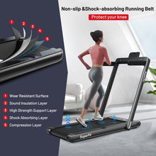 Load image into Gallery viewer, 2-in-1 Electric Motorized Folding Treadmill with Dual Display and Bluetooth Speaker-Black
