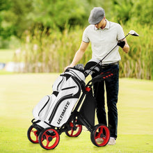 Load image into Gallery viewer, Lightweight Foldable Collapsible 4 Wheels Golf Push Cart-Red
