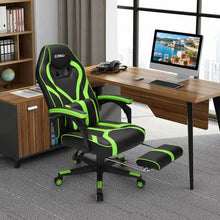 Load image into Gallery viewer, Computer Massage Gaming Recliner Chair with Footrest-Green
