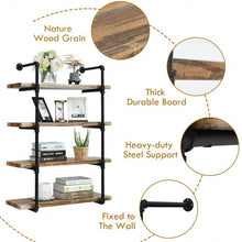 Load image into Gallery viewer, 4-Shelf Rustic Pipe Shelving Unit Vintage Industrial Pipe Wall Shelf
