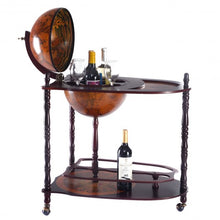Load image into Gallery viewer, Vintage Globe Wine Stand Bottle Rack with Extra Shelf
