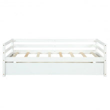 Load image into Gallery viewer, Twin Size Wooden Slat Trundle Platform-White
