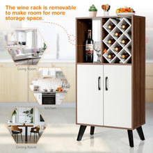 Load image into Gallery viewer, Bar Cabinet Wooden Buffet Sideboard Storage Cupboard with Wine Rack
