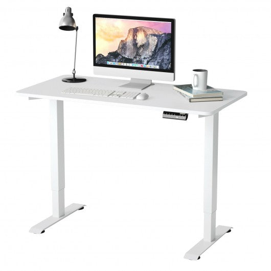 Electric Height Adjustable Standing Desk with Memory Controller-White