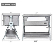 Load image into Gallery viewer, Adjustable Baby Bedside Crib with Large Storage-Gray
