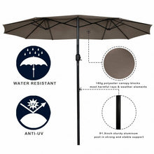 Load image into Gallery viewer, 15&#39; Twin Patio Umbrella Double-Sided Outdoor Market Umbrella without Base -Tan
