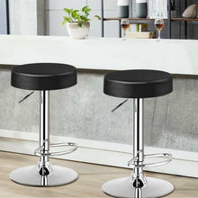 Load image into Gallery viewer, Adjustable Swivel Set of 2 Round Bar Stool  Pub Chair-Black
