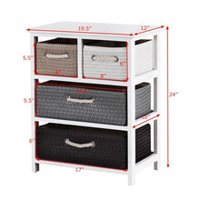 Load image into Gallery viewer, Storage Drawer Nightstand Woven Basket Cabinet Bedside Table
