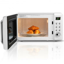 Load image into Gallery viewer, 700W Glass Turntable Retro Countertop Microwave Oven-White
