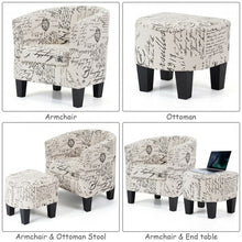 Load image into Gallery viewer, Barrel Accent Linen Fabric Upholstered Chair Tub Chair-Beige
