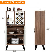 Load image into Gallery viewer, Bar Cabinet Wooden Buffet Sideboard Storage Cupboard with Wine Rack
