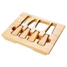 Load image into Gallery viewer, 5 pcs Wood Cheese Board Knife Set
