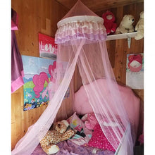Load image into Gallery viewer, Elegant Lace Princess Round Dome Bedding Net
