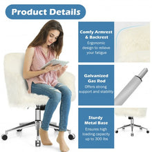 Load image into Gallery viewer, Modern Fluffy Faux Fur Vanity Office Chair for Teens Girls-Beige
