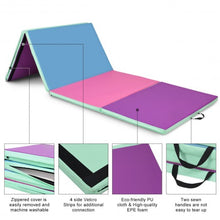 Load image into Gallery viewer, 4&#39; x 10&#39; x 2&quot; Portable Gymnastics Mat Folding Exercise Mat
