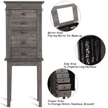 Load image into Gallery viewer, Standing Jewelry Cabinet Storage Organizer with Wooden Legs
