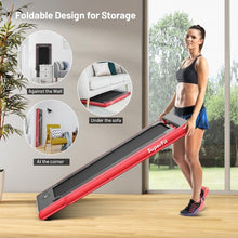 Load image into Gallery viewer, 2-in-1 Electric Motorized Health and Fitness Folding Treadmill with Dual Display and Speaker-Red

