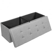 Load image into Gallery viewer, Fabric Folding Storage with Divider Bed End Bench-Light Gray
